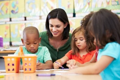 Teacher with Group of Kids at Tanglewood Academy